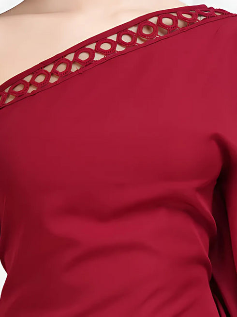 Wine Kaftan Party Dress